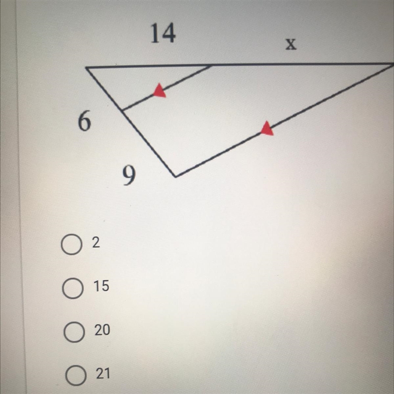 Set up a proportion and use it to solve for x. 14 х 6 9-example-1