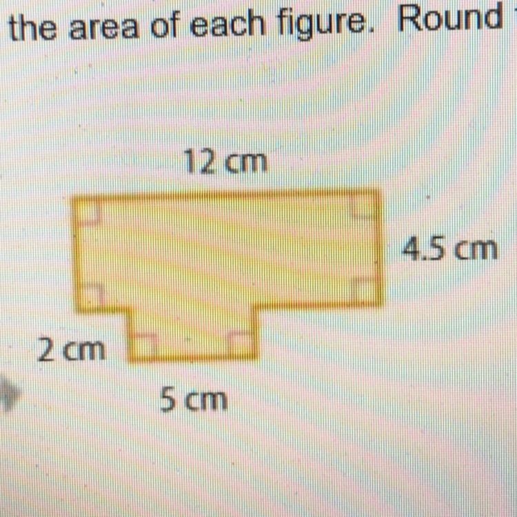 Find the area of each figure. Round to the nearest tenth if necessary-example-1