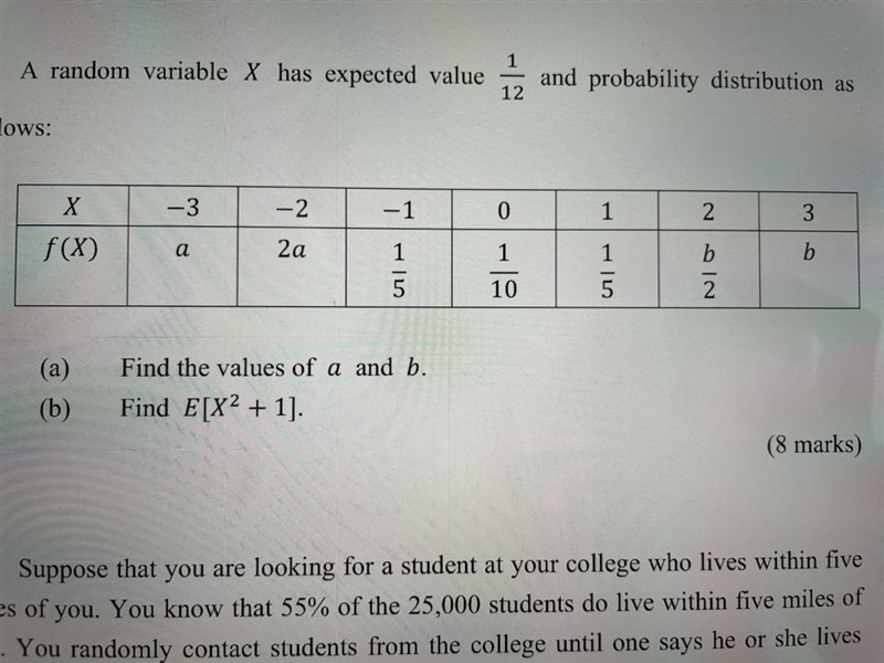 1 1. A random variable X has expected value and probability distribution as 12 follows-example-1