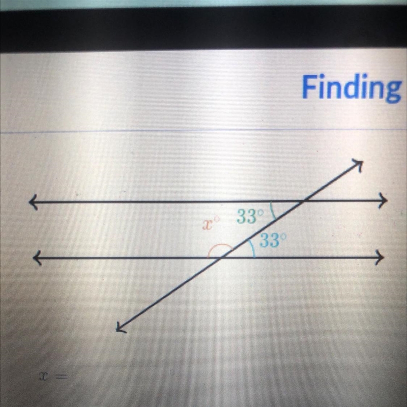 Finding missing angles 33 33 x-example-1