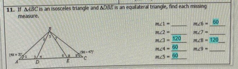 Please help, I’m not sure if I’m doing this right (math). 9 says 9x-47 btw.-example-1