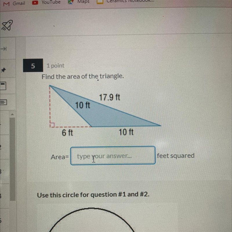 Area of a triangle !!!-example-1