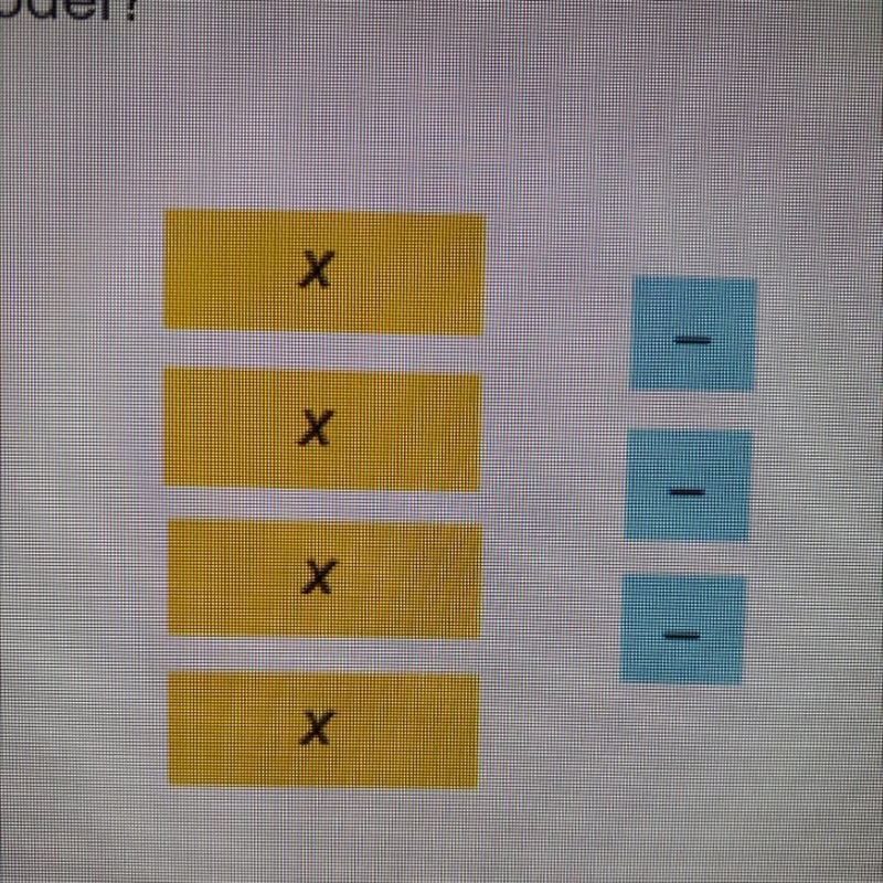 Which expression is represented by the model? Х х Х Х 4x-3 4+3 -4X-3 -4x+3-example-1