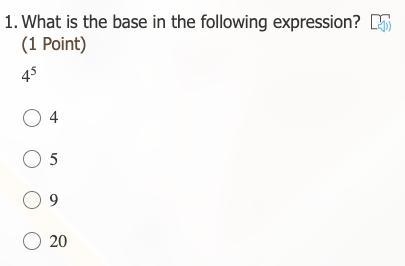 What is the base in the following expression?-example-1