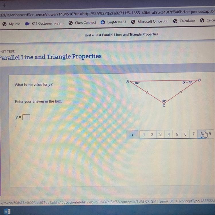 What is the value for y? Enter your answer in the box. y=-example-1