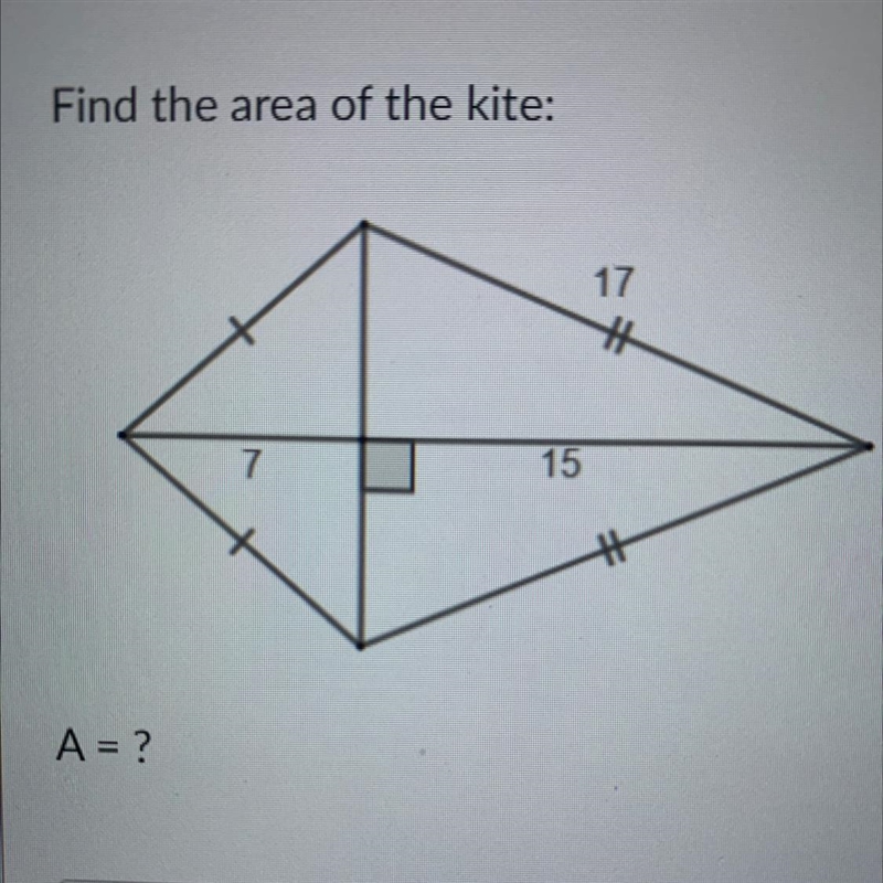 Find the area of the kite.-example-1