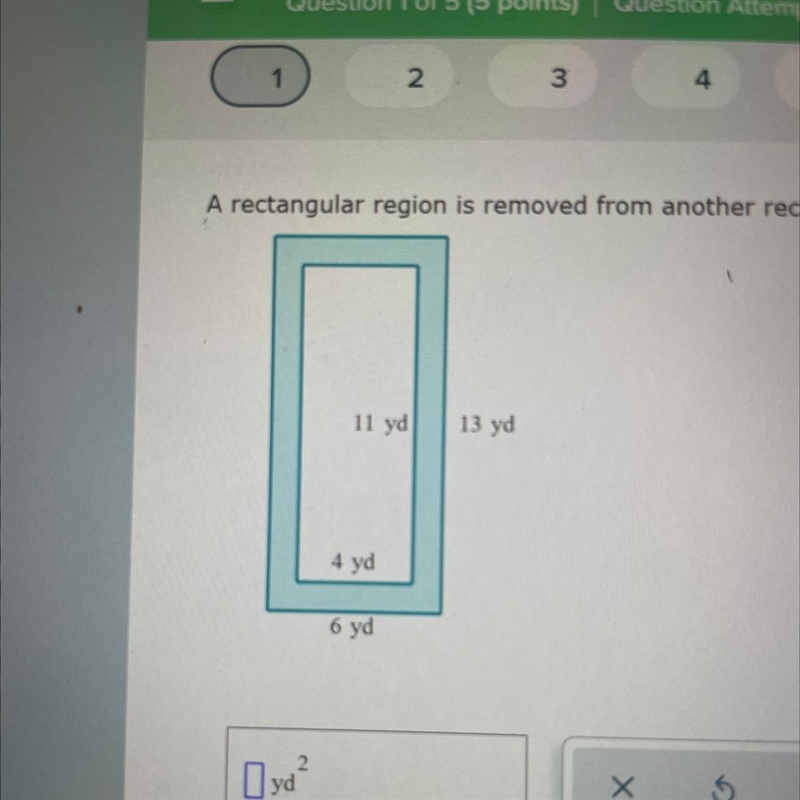 A rectangular region is removed from another rectangular region to create the shaded-example-1