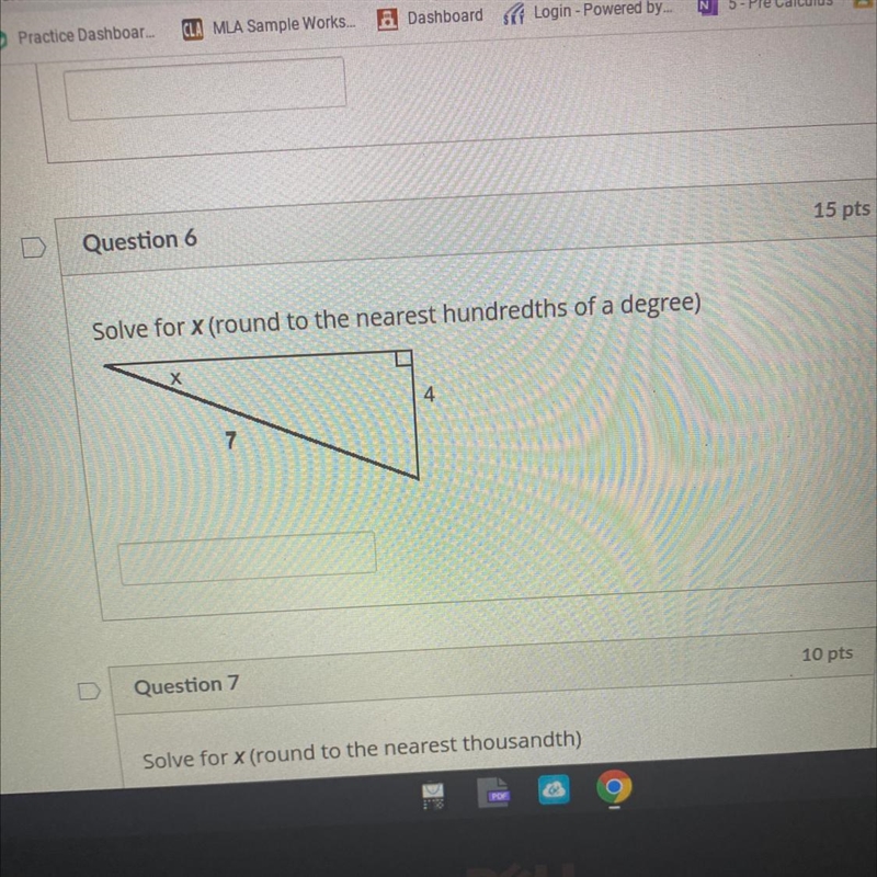 Solve for x (round to the nearest hundredths of a degree) PLEASE HELP ME DUE IN A-example-1