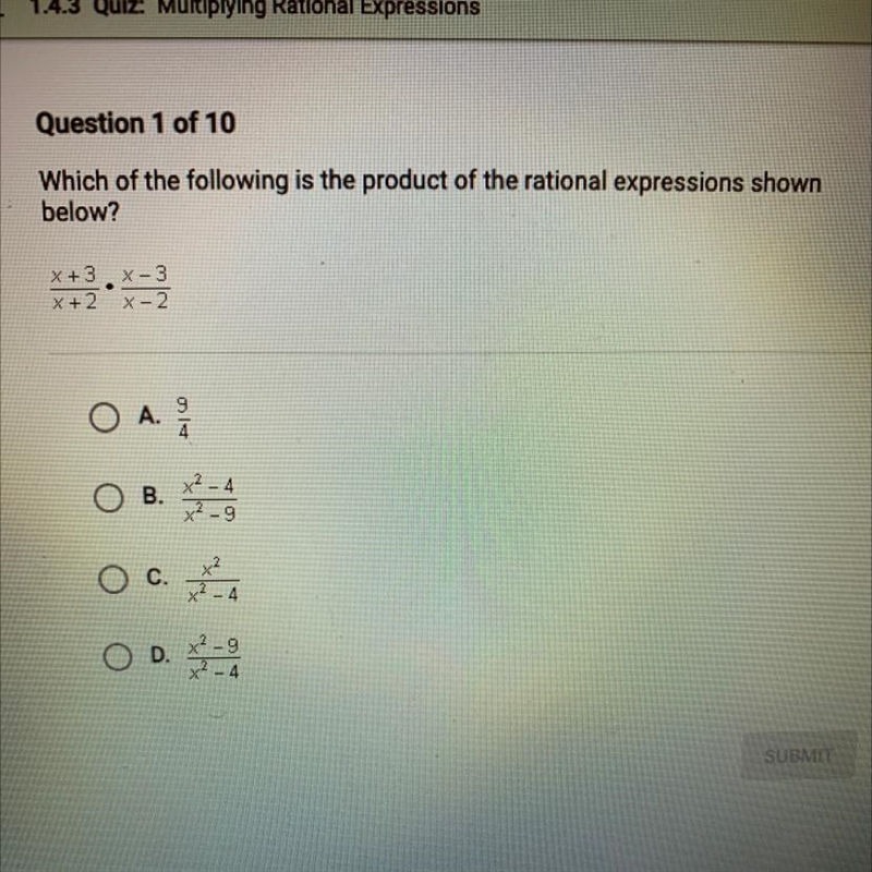 Which of the following is the product of the rational expressions shown below ? (x-example-1