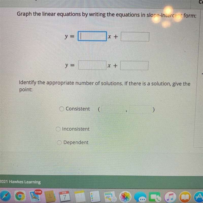 Solve the following system of linear equations by graphing: 2x + 2y = 10 8x + 8y = 24-example-1