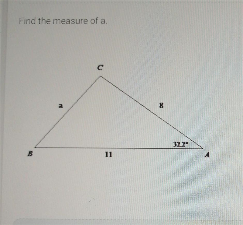 Find the measure of a. A) 3 B) 6 C) 8 D) 16​-example-1