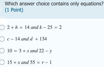 Which answer choice contains only equations?-example-1