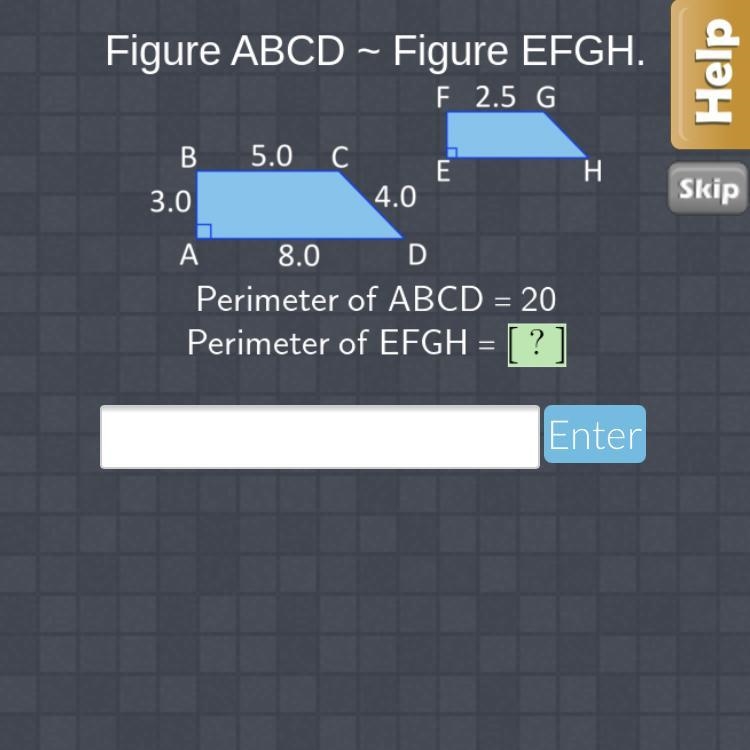 Find the perimeter of EFGH-example-1