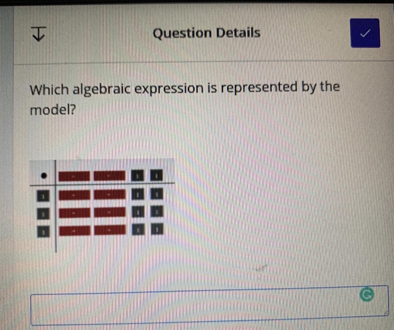 Which algebraic expression is represented by the model?-example-1