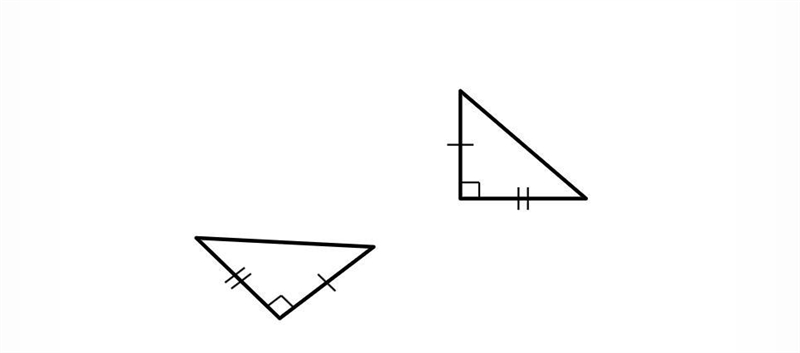 Determine the relationship between the two triangles and whether or not they can be-example-1