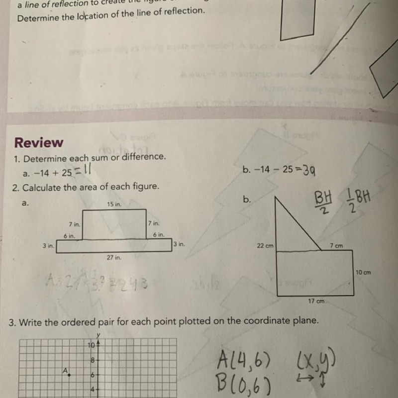 Calculate the are of each figure-example-1