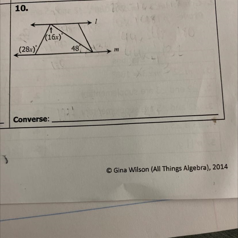 What is x and what converse is used to find x-example-1