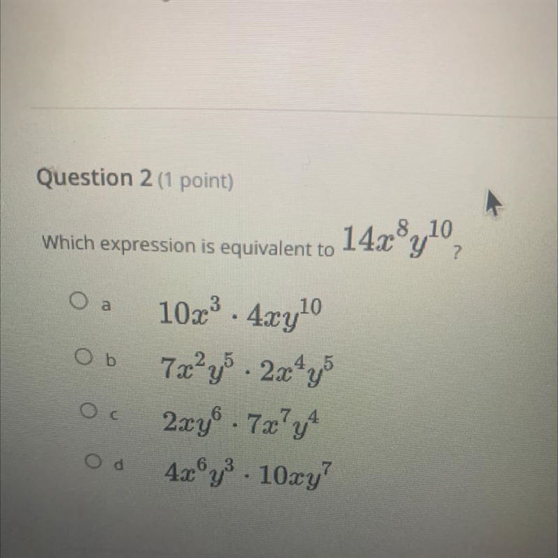 Which expression is equivalent to 14x^8y^10-example-1