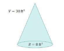 Which expression can be used to find the height of the cone below? V = 30ft³ B = 80ft-example-1