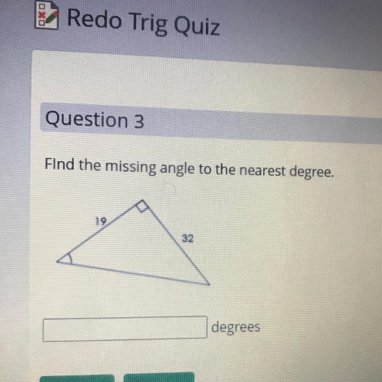 Find the missing angle to the nearest degree. 19 32 degrees-example-1