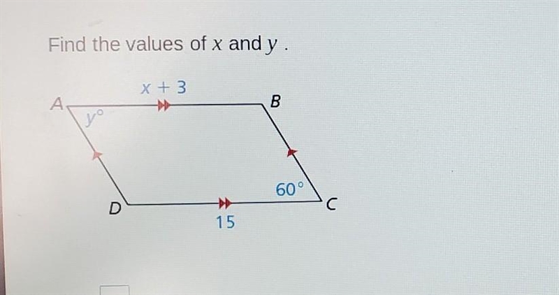 Find the values of x and y​-example-1