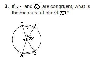 If ab and cd are congruent what is the measure of chord ab?-example-1