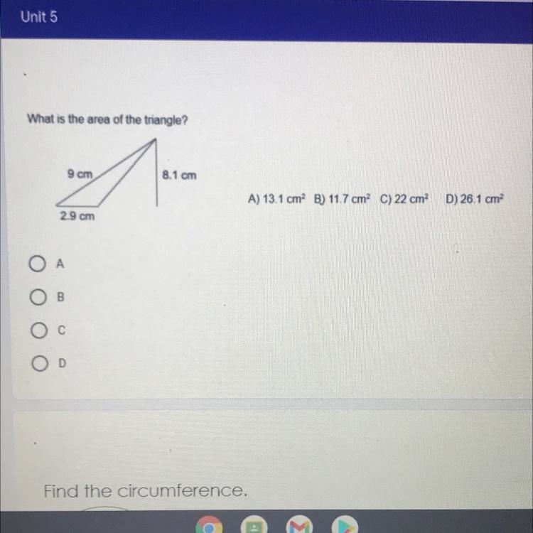 PLS HELP What is the area of the triangle?-example-1