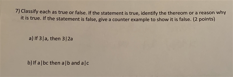 Classify each as true or false. if the statement is true, identify the theorem. if-example-1