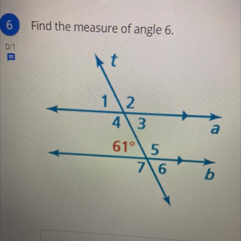 Find the the measure of angle 6-example-1