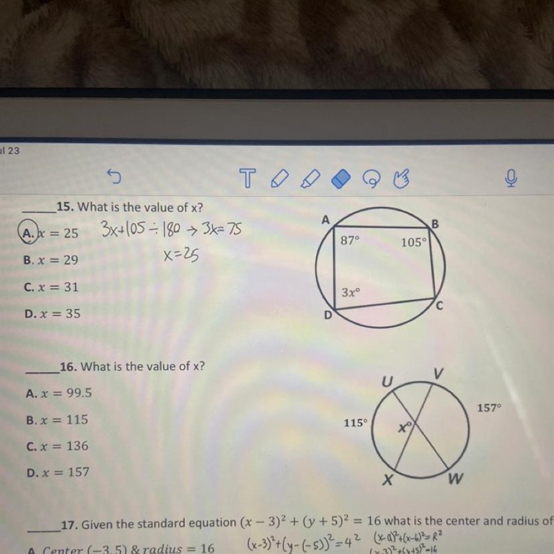 #16 What is the value of x?-example-1