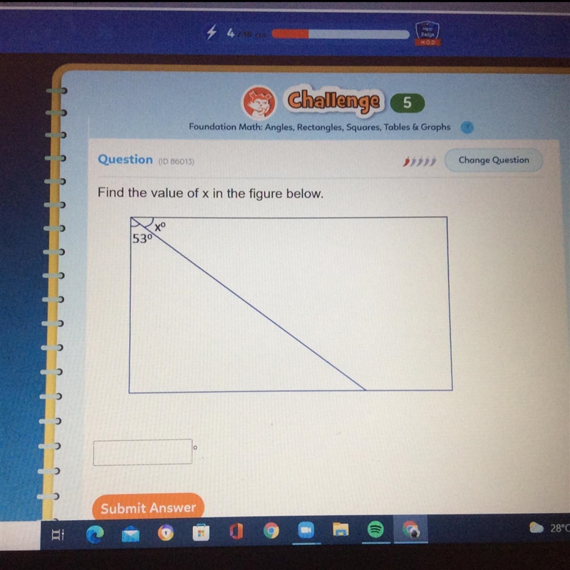 Find the value of x in the figure below-example-1