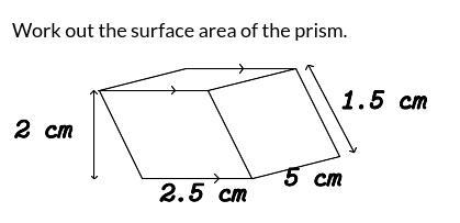 Work out the surface area of the prism-example-1