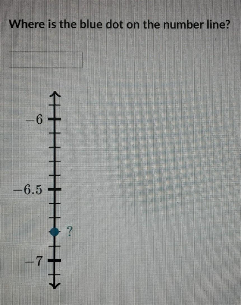 Where is the blue dot on the number line? -6.5 ?​-example-1