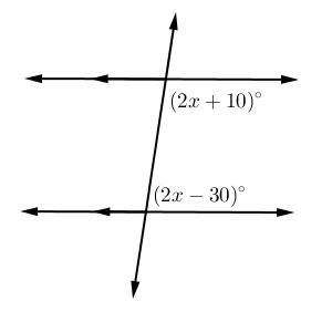 Examine the figure of two parallel lines cut by a transversal. What is the value of-example-1