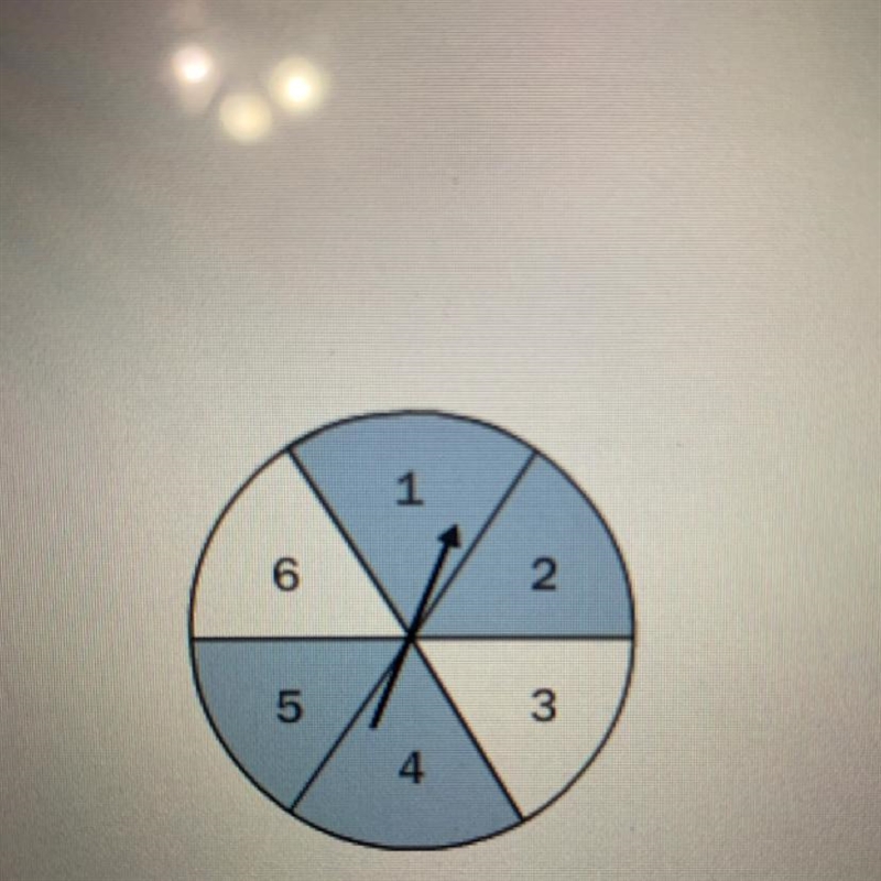 Please help!!! Refer to the spinner. Find P (even or not shaded). A. 2/3 B. 1/2-example-1