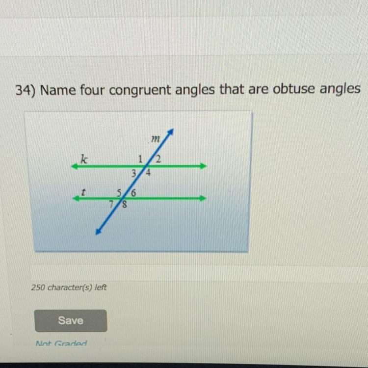 33) Name four congruent angles that are obtuse angles.-example-1