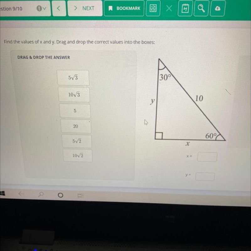 Find the values of acts and why. Dragon drop the correct values in the box is below-example-1