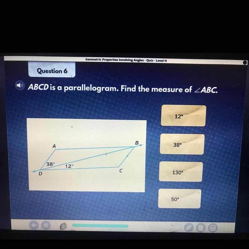 ABCD is a parallelogram. Find the measure of ZABC. HELPPP-example-1