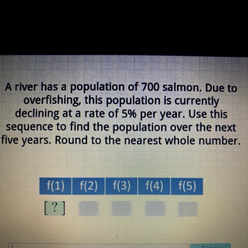 A river has a population of 700 salmon. Due to overfishing, this population is currently-example-1