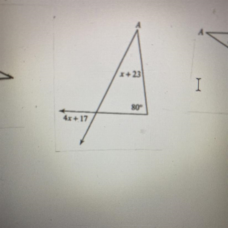 Find the value of x. Show your work. Congruent triangles-example-1