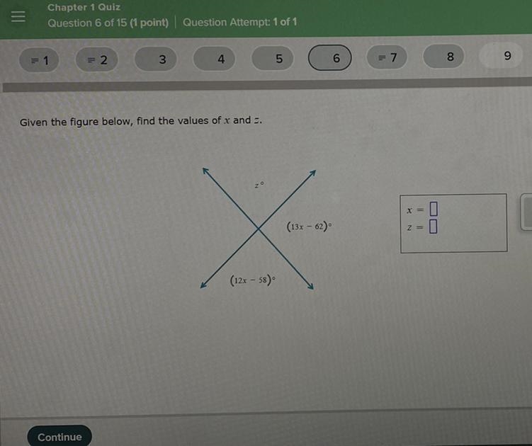 What are the values of X and Z.-example-1