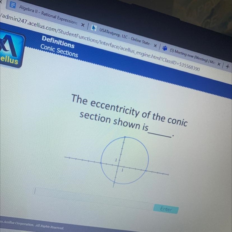 The eccentricity of the conic section shown is?-example-1