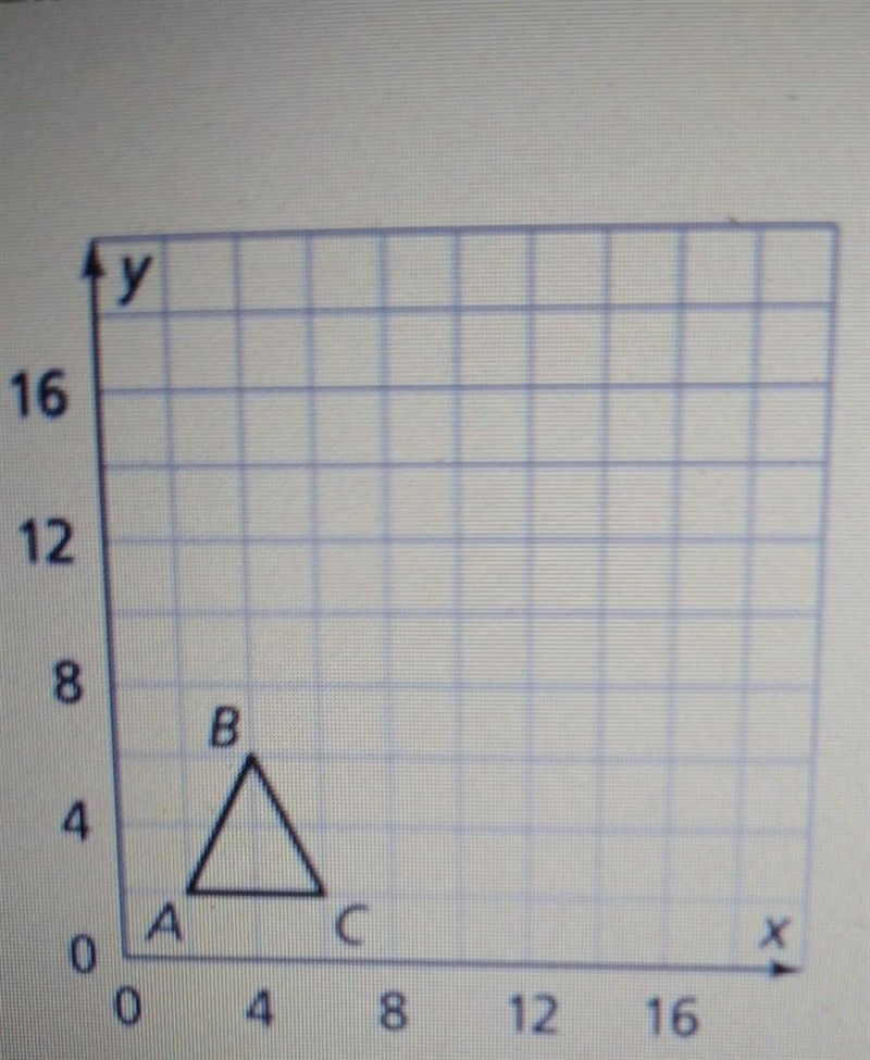 What are the coordinates of the image a ABC after a dilation with center (0,0) and-example-1