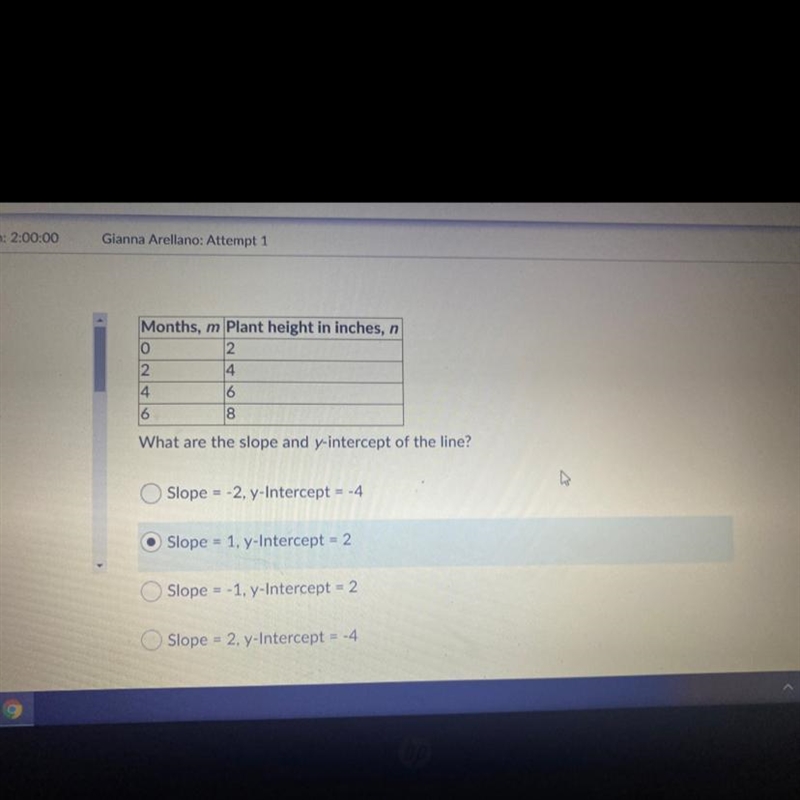 What are the slope and y-intercept of the line?-example-1