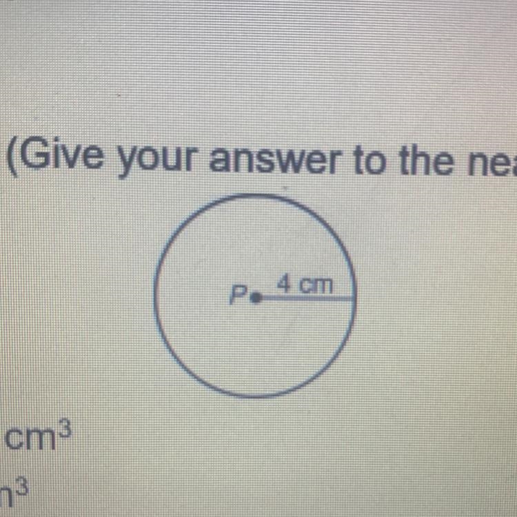 Find the are of the circle P ? (Give your answer to the nearest tenth) A. 50. 3 cm-example-1