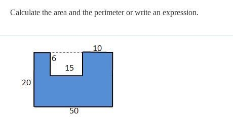 Calcuate the area and the perimeter or write an expression-example-1