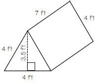 Find the surface area of the prism below. SA= square meters-example-1