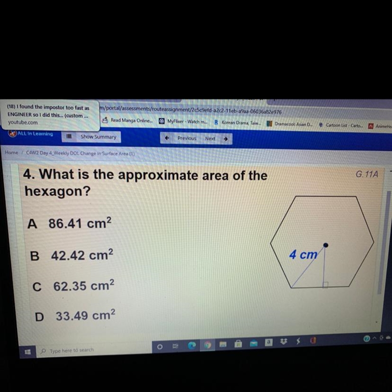 C4W2 Day 4_Weekly DOL Change In-Surface Area (1) 4. What is the approximate area of-example-1