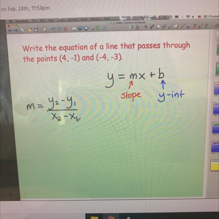 What is the slope? simplify your answer!-example-1