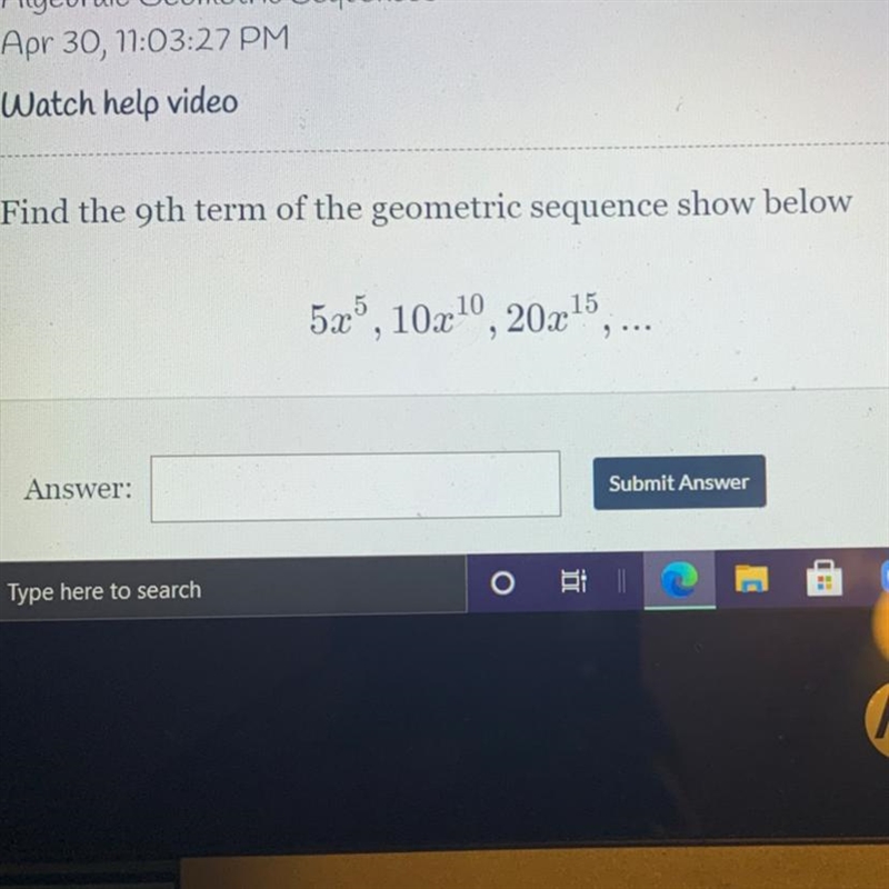 Find the 9th term of the geometric sequence show below-example-1